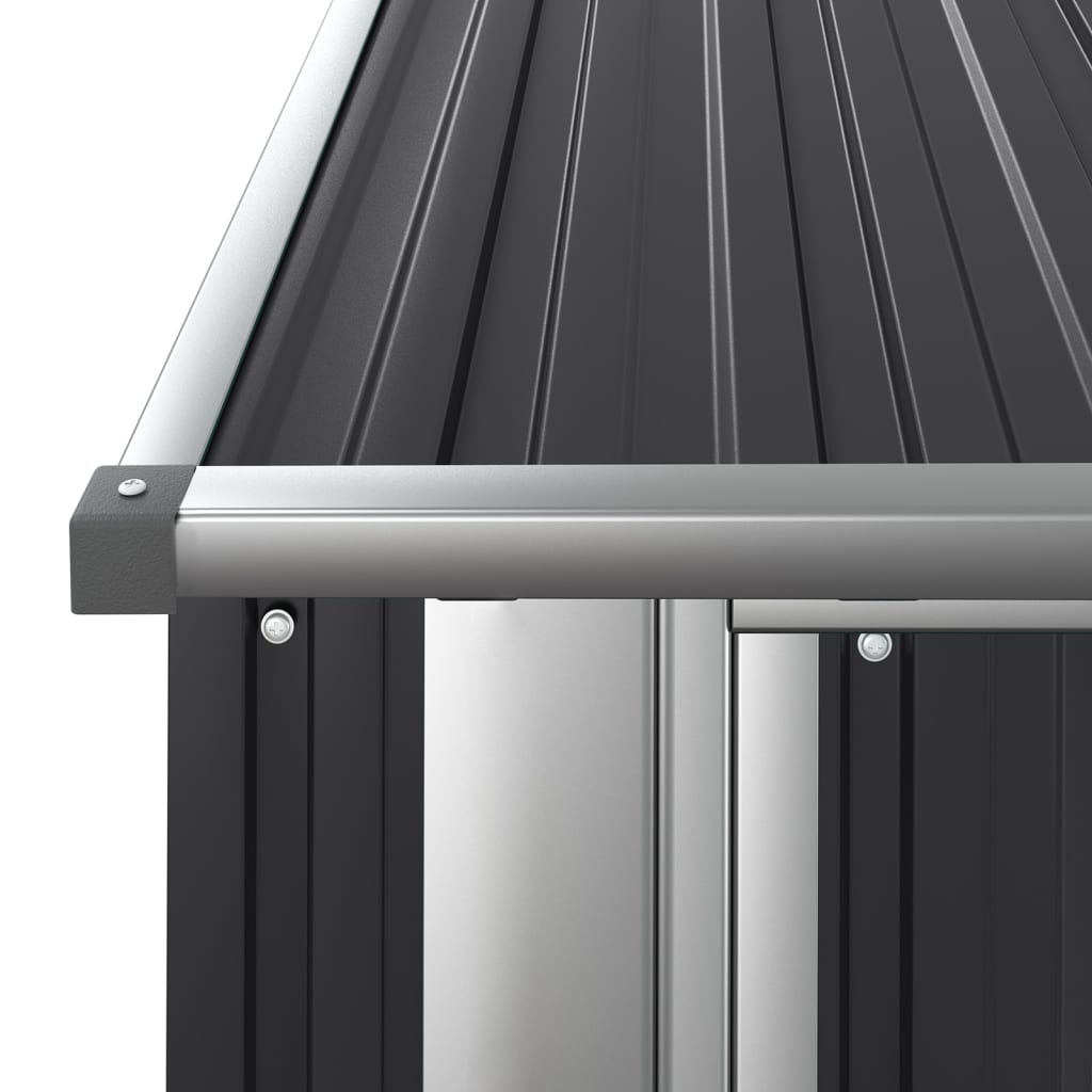 vidaXL Αποθήκη Κήπου Ανθρακί 180,5 x 97 x 209,5 εκ. από Γαλβαν. Ατσάλι