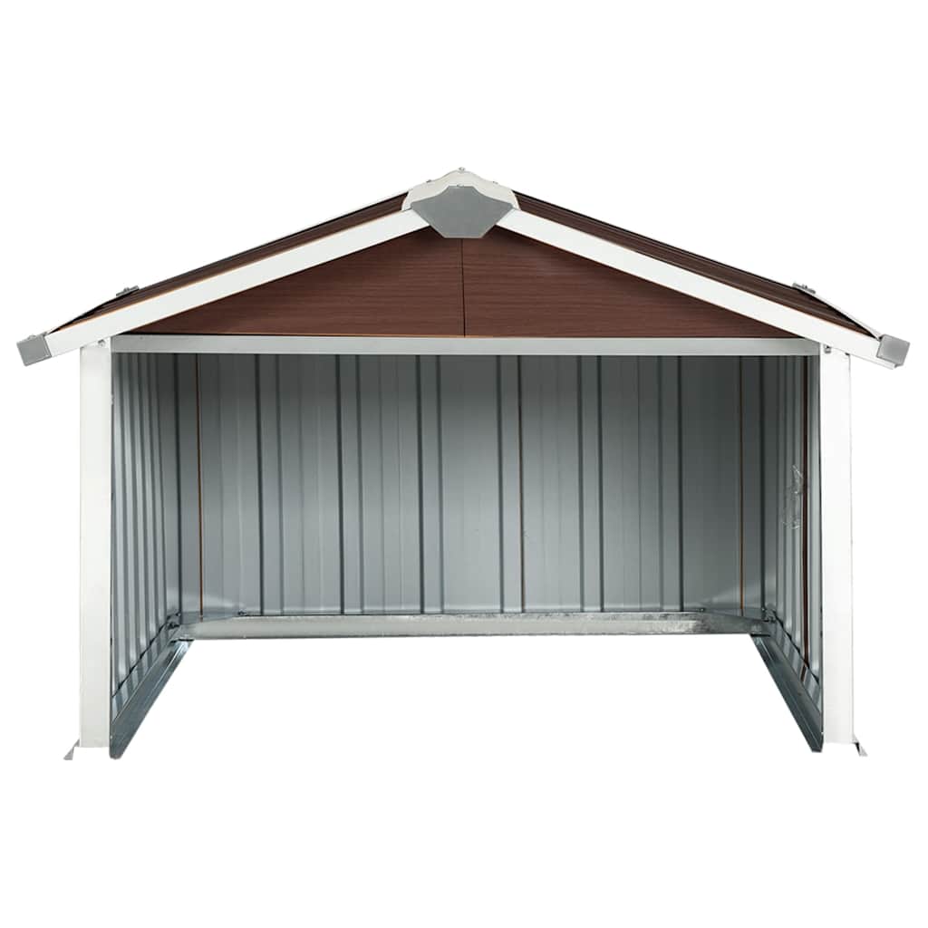 vidaXL Στέγαστρο Χλοοκοπτικού Καφέ 92x97x63 εκ. Γαλβανισμένο Ατσάλι