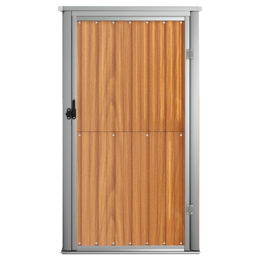 vidaXL Αποθήκη Εργαλείων Κήπου Καφέ 88x89x161 εκ. Γαλβαν. Ατσάλι