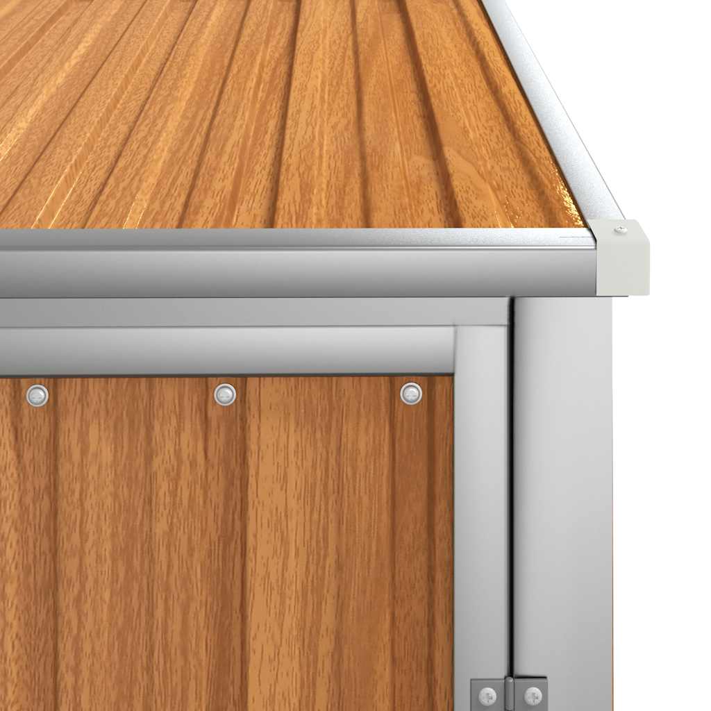 vidaXL Αποθήκη Εργαλείων Κήπου Καφέ 88x89x161 εκ. Γαλβαν. Ατσάλι