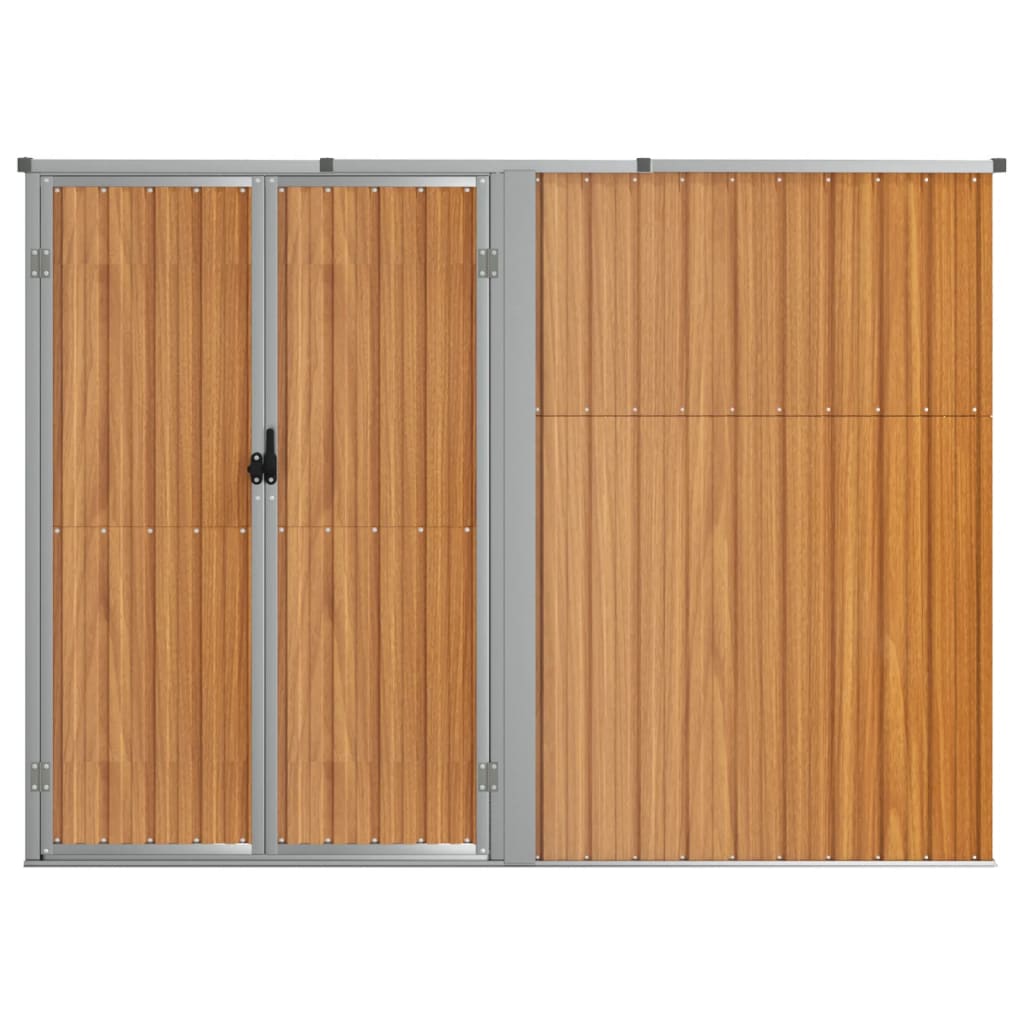 vidaXL Αποθήκη Εργαλείων Κήπου Καφέ 225x89x161 εκ. Γαλβαν. Ατσάλι