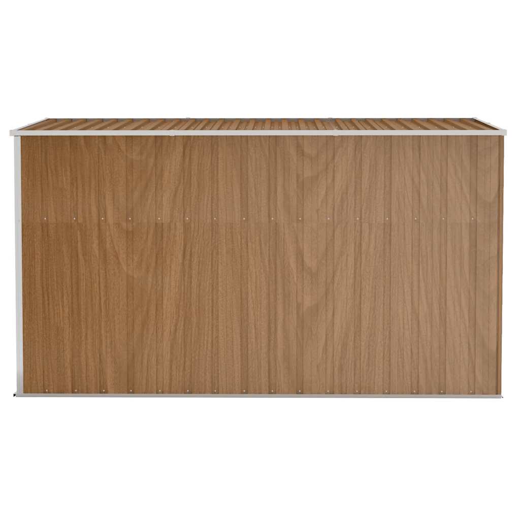 vidaXL Αποθήκη Κήπου Επιτοίχια Καφέ 118x288x178 εκ από Γαλβ. Ατσάλι