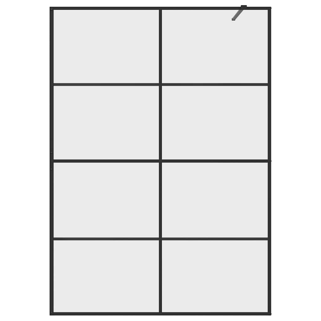 vidaXL Διαχωριστικό Ντουζιέρας Διαφανές Μαύρο 140 x 195 εκ. Γυαλί ESG