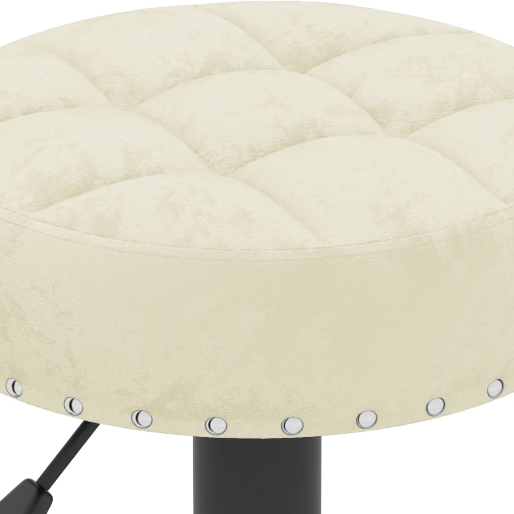 vidaXL Σκαμπό Μπαρ 2 τεμ. Κρεμ Βελούδινα