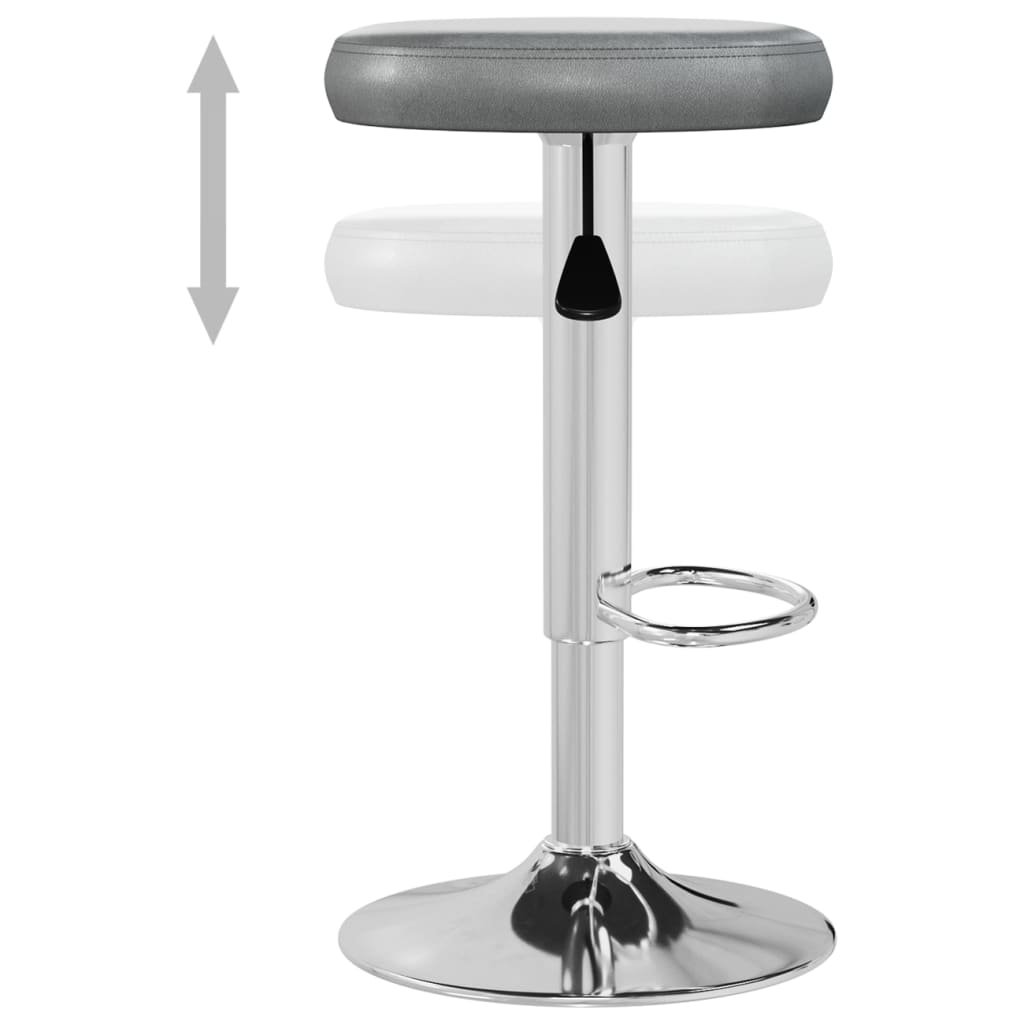 vidaXL Σκαμπό Μπαρ 2 τεμ. Γκρι από Συνθετικό Δέρμα