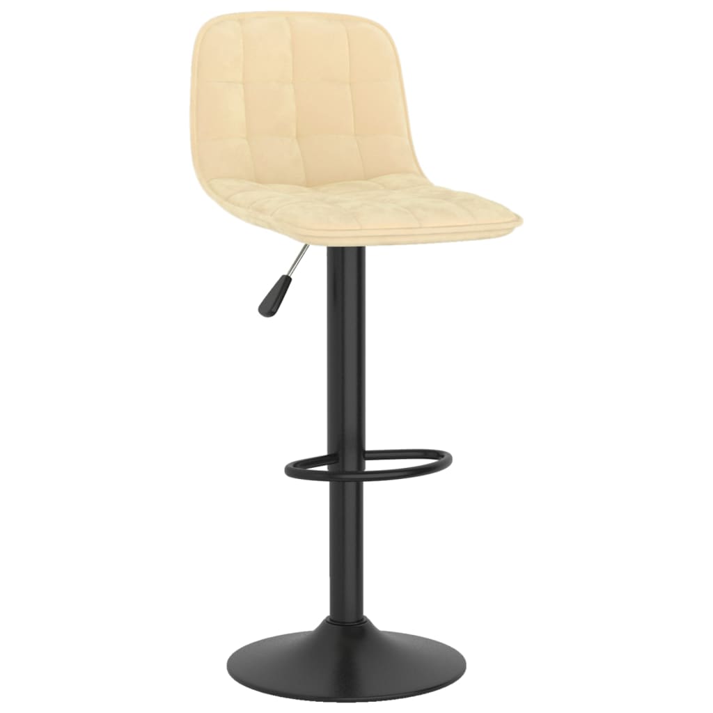 vidaXL Σκαμπό Μπαρ 2 τεμ. Κρεμ Βελούδινα