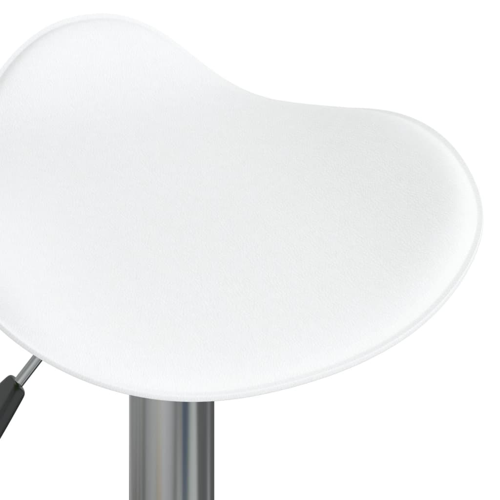 vidaXL Σκαμπό Μπαρ 2 τεμ. Λευκό Επιχρωμιωμένο Ατσάλι/Συνθετικό Δέρμα