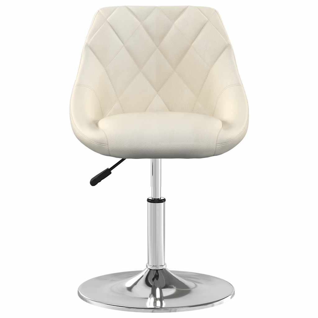 vidaXL Καρέκλες Τραπεζαρίας Περιστρεφόμενες 2 τεμ. Κρεμ Βελούδινες