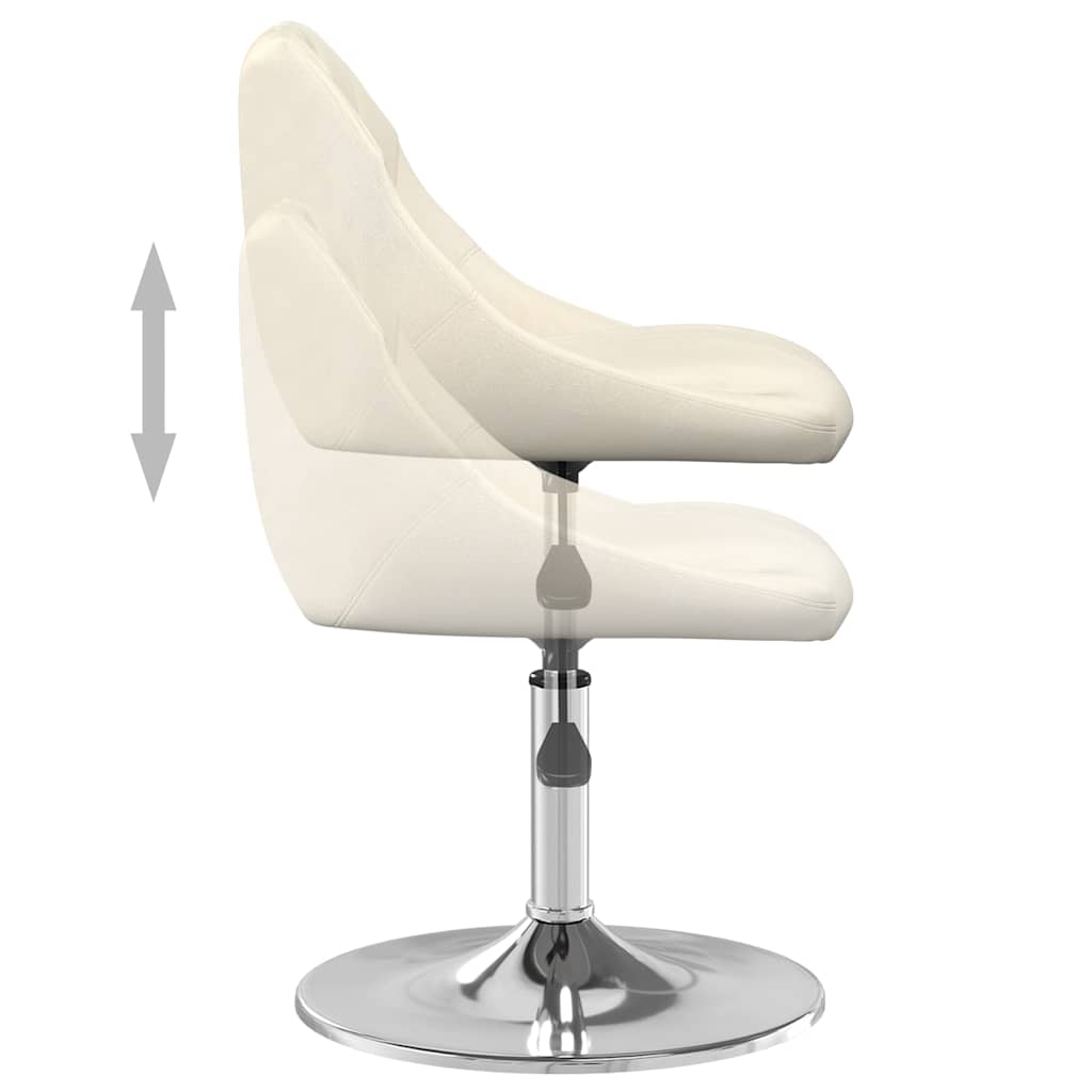 vidaXL Καρέκλες Τραπεζαρίας Περιστρεφόμενες 2 τεμ. Κρεμ Βελούδινες