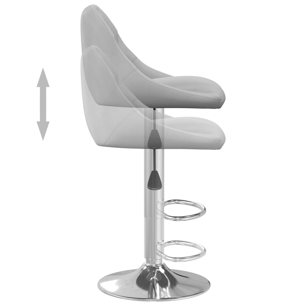 vidaXL Σκαμπό Μπαρ Ανοιχτό Γκρι Βελούδινο