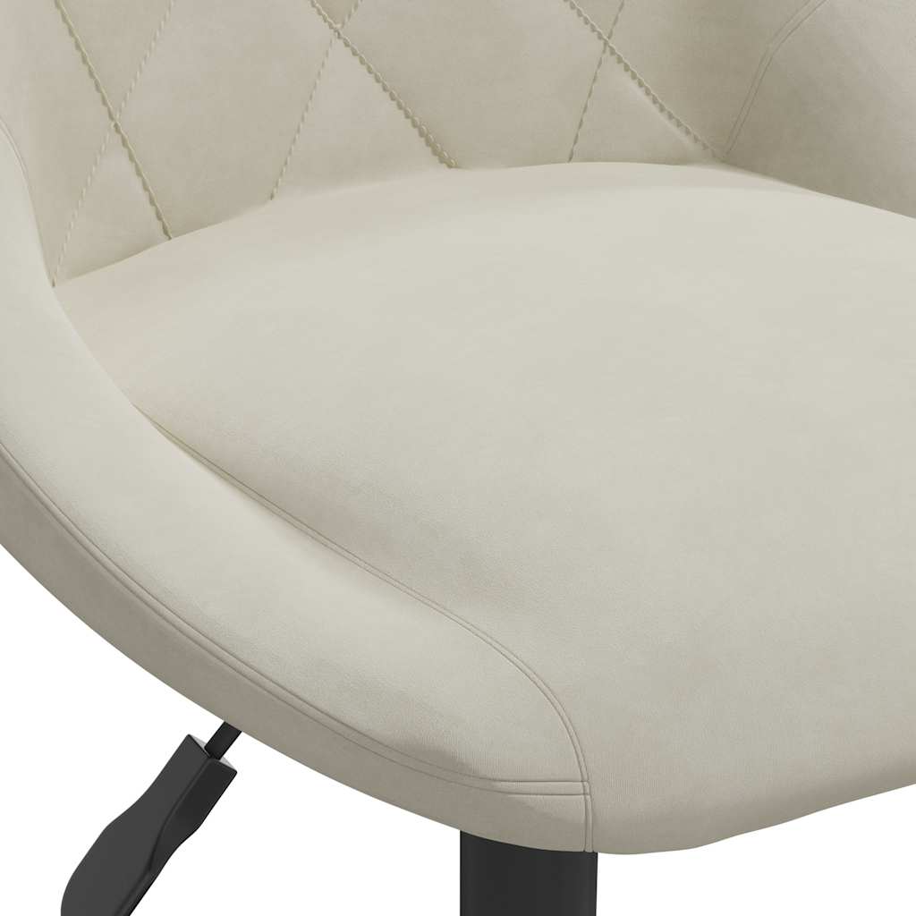 vidaXL Καρέκλες Τραπεζαρίας Περιστρεφόμενες 2 τεμ. Κρεμ Βελούδινες