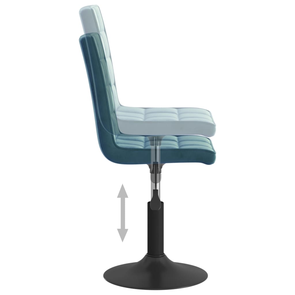 vidaXL Καρέκλες Τραπεζαρίας Περιστρεφόμενες 2 τεμ. Μπλε Βελούδινες