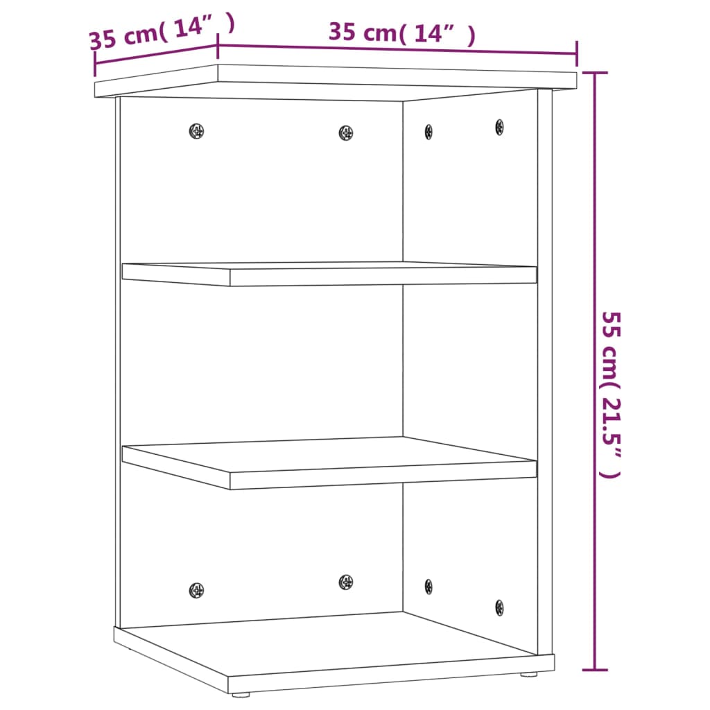 vidaXL Βοηθητικό Ντουλάπι Sonoma Δρυς 35 x 35 x 55 εκ. από Επεξ. Ξύλο