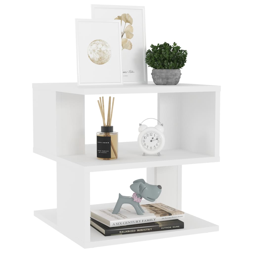 vidaXL Τραπέζι Βοηθητικό Λευκό 40 x 40 x 40 εκ. από Επεξ. Ξύλο