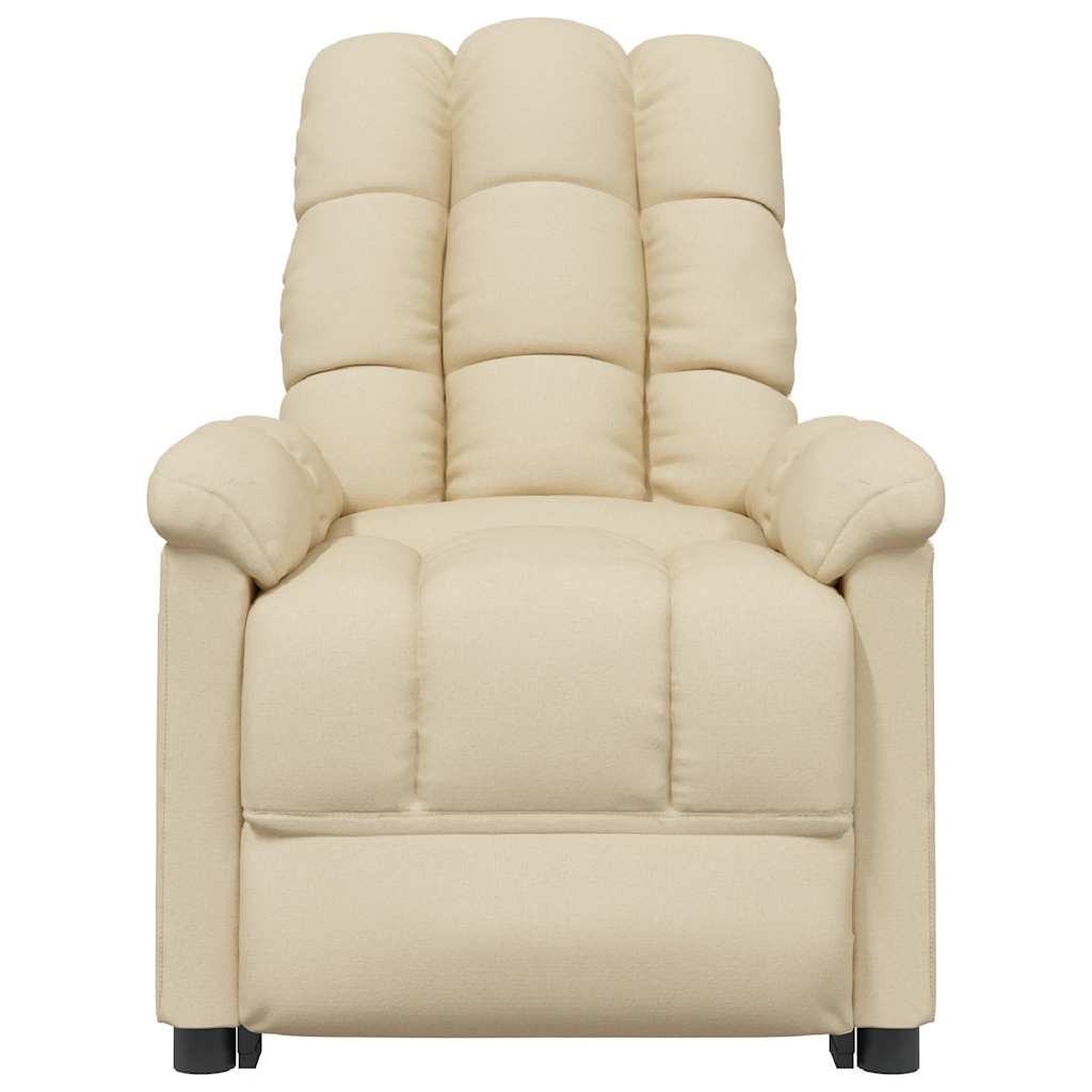 vidaXL Πολυθρόνα Μασάζ Ηλεκτρική Κρεμ Υφασμάτινη