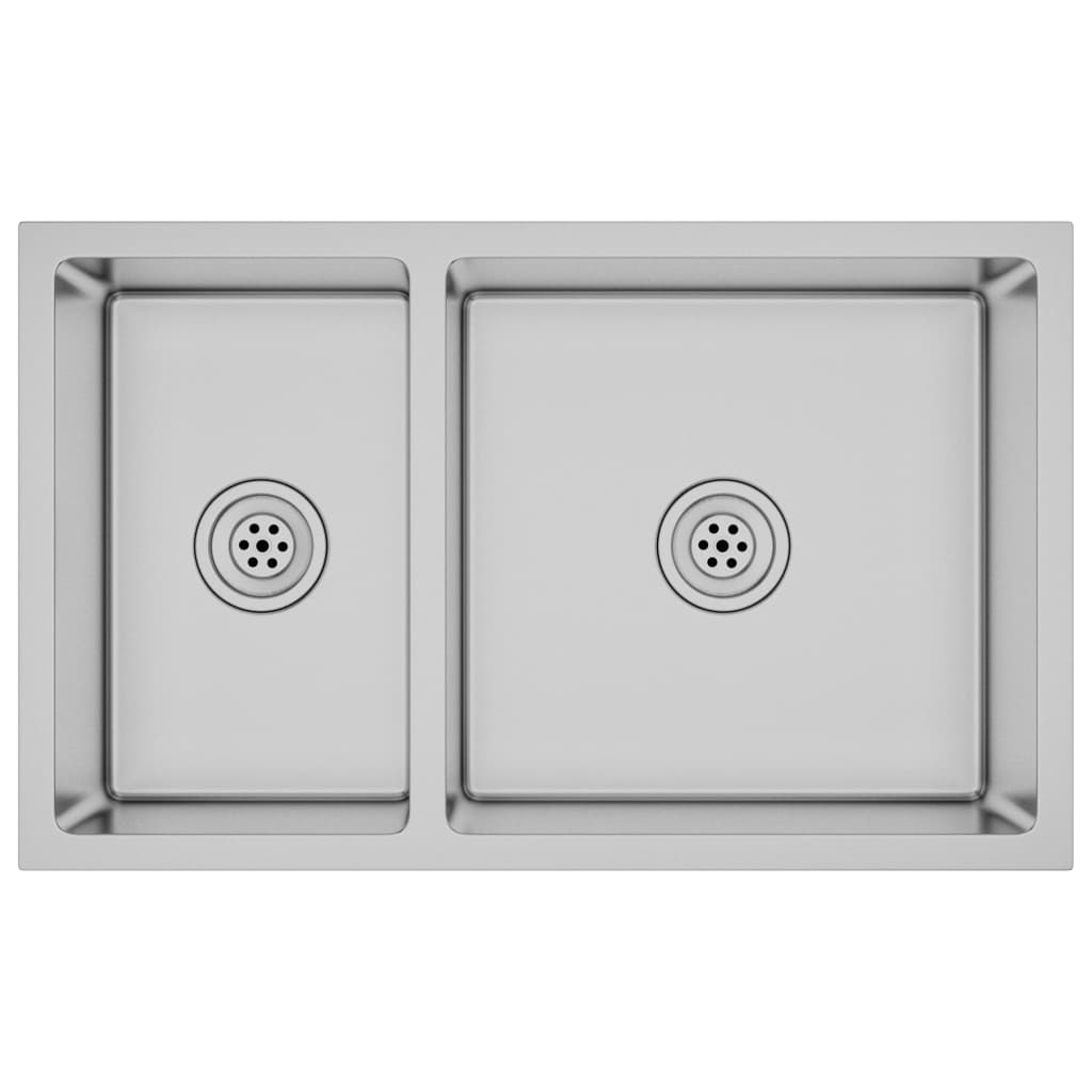 vidaXL Νεροχύτης Κουζίνας από Ανοξείδωτο Ατσάλι