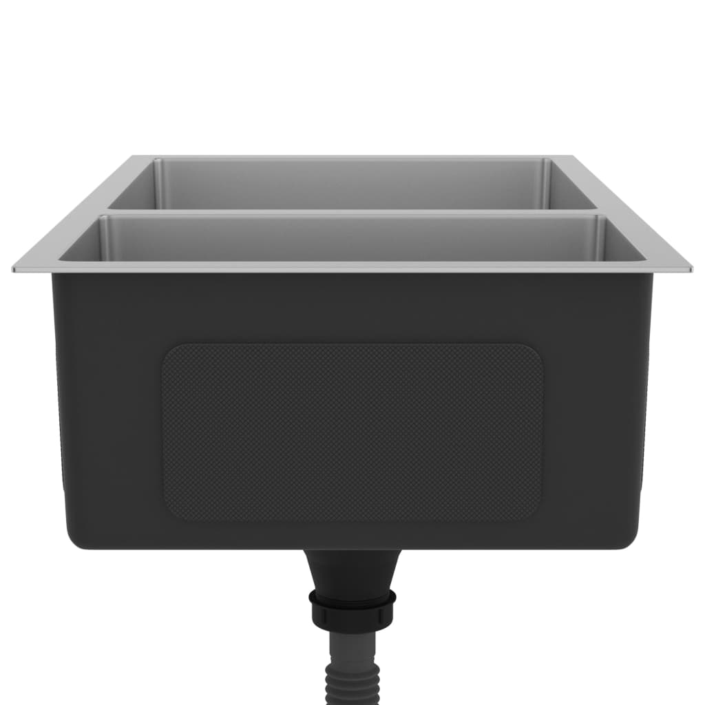 vidaXL Νεροχύτης Κουζίνας από Ανοξείδωτο Ατσάλι