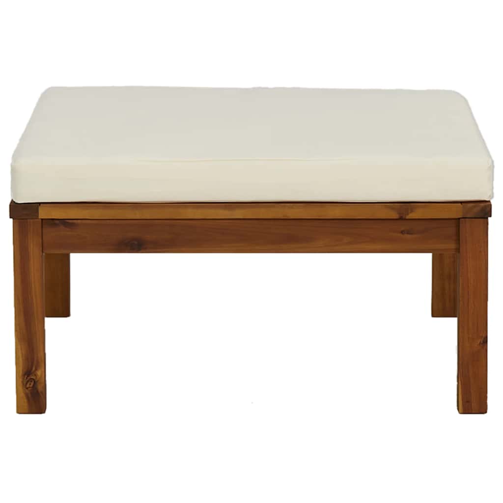 vidaXL Σαλόνι Κήπου Σετ 3 τεμ. από Ξύλο Ακακίας & Λευκά Κρεμ Μαξιλάρια