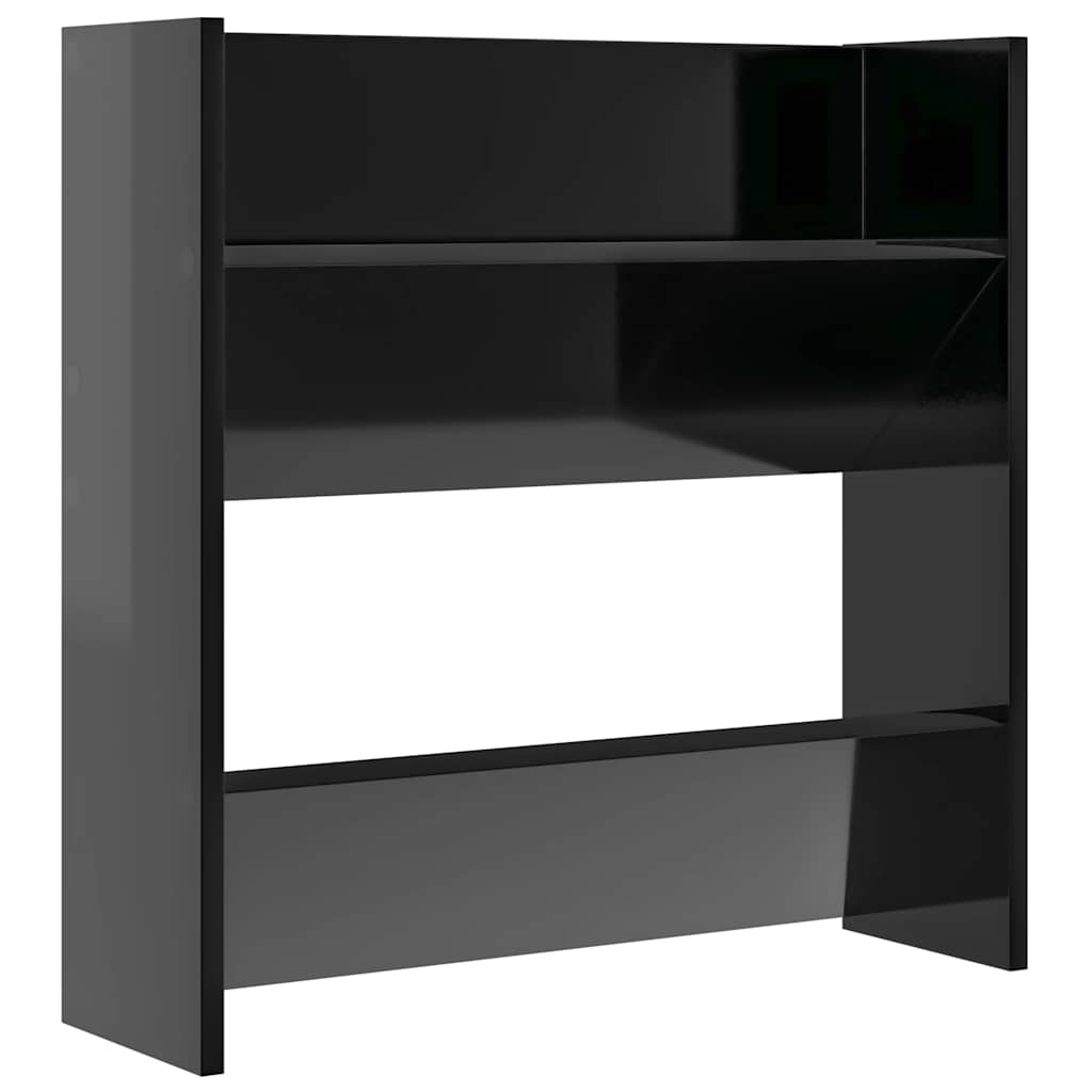vidaXL Παπουτσοθήκες Τοίχου 2 τεμ. Γυαλ. Μαύρο 60x18x60εκ. Επεξ. Ξύλο