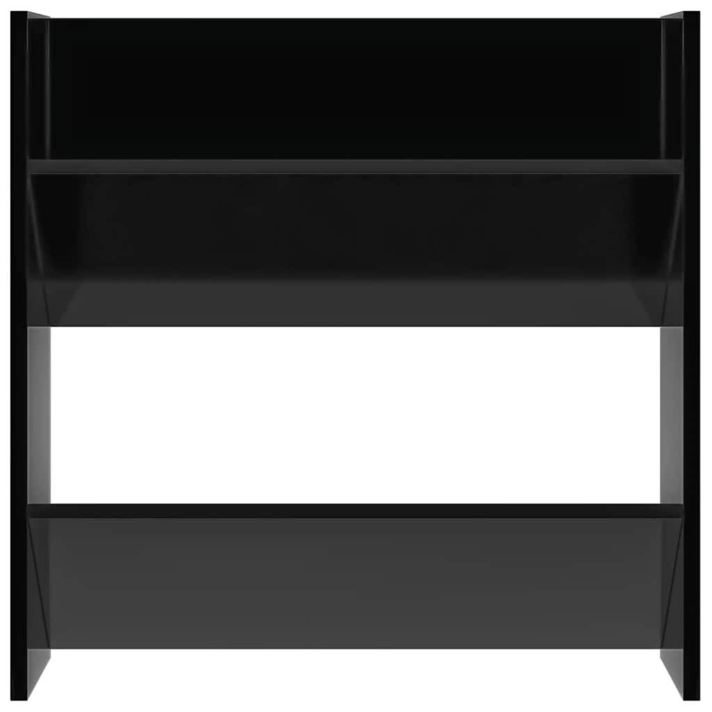 vidaXL Παπουτσοθήκες Τοίχου 2 τεμ. Γυαλ. Μαύρο 60x18x60εκ. Επεξ. Ξύλο