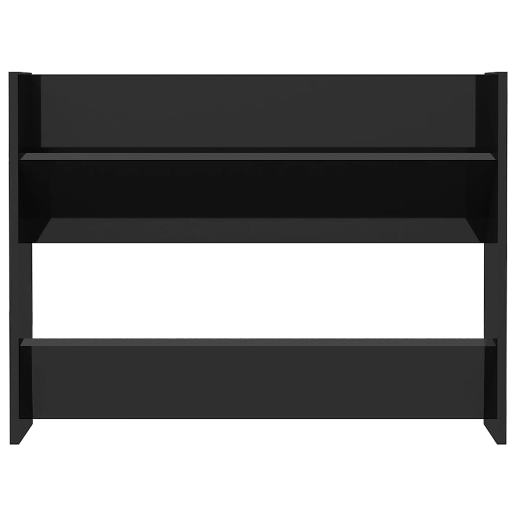 vidaXL Παπουτσοθήκη Τοίχου Γυαλιστερή Μαύρη 80x18x60εκ από Επεξ. Ξύλο