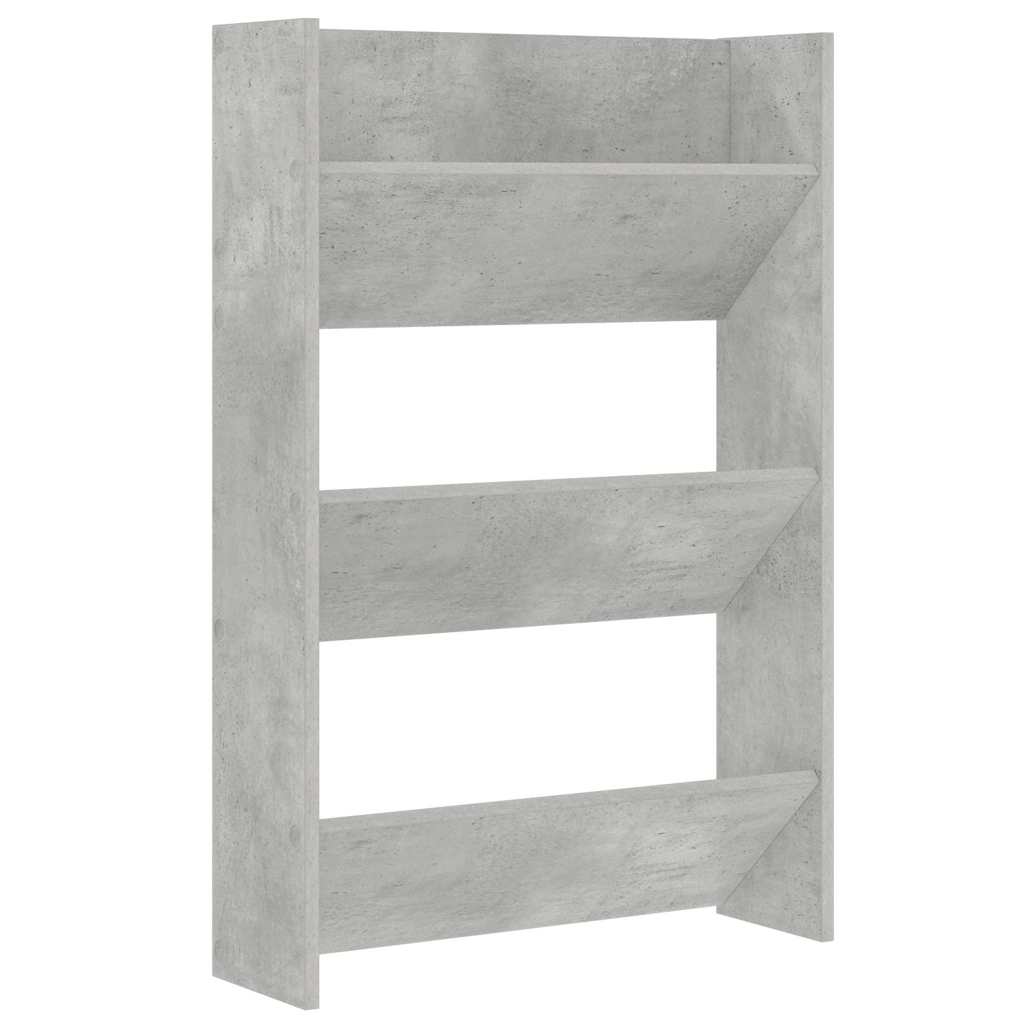 vidaXL Παπουτσοθήκες Τοίχου 2 τεμ. Γκρι Σκυρ. 60x18x90 εκ. Μοριοσανίδα