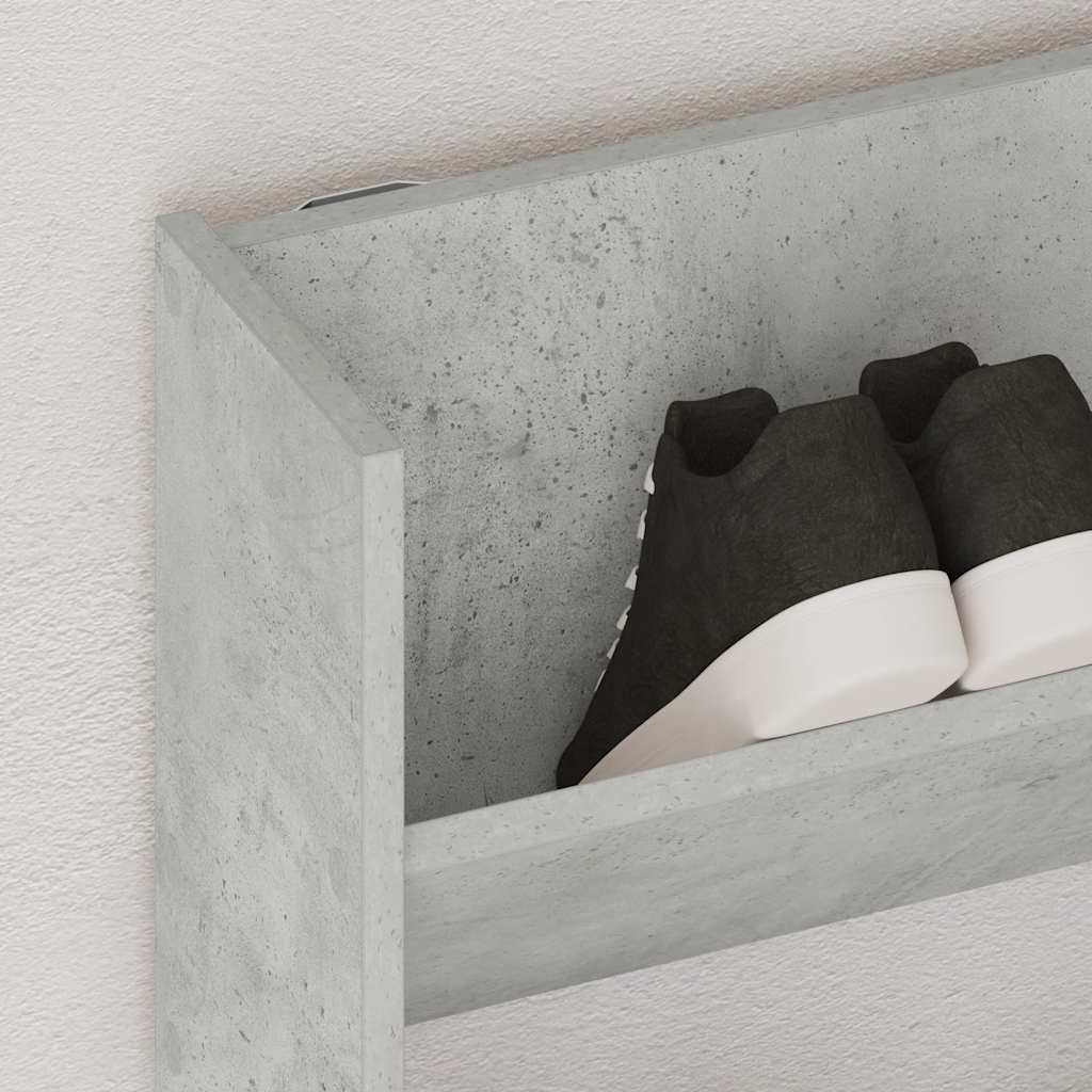 vidaXL Παπουτσοθήκη Τοίχου Γκρι Σκυροδέματος 80x18x90 εκ. Μοριοσανίδα