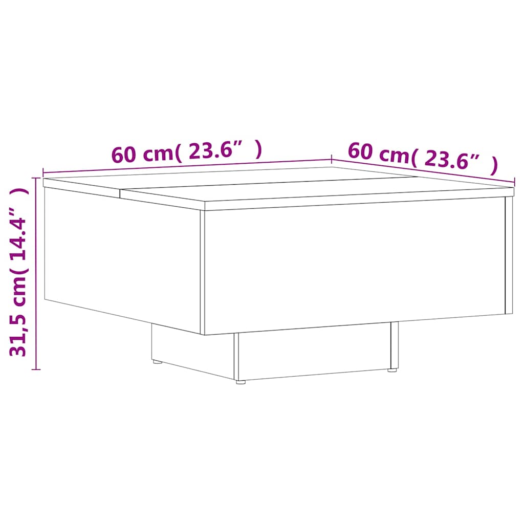 vidaXL Τραπεζάκι Σαλονιού Sonoma Δρυς 60 x 60 x 31,5 εκ. Επεξ. Ξύλο