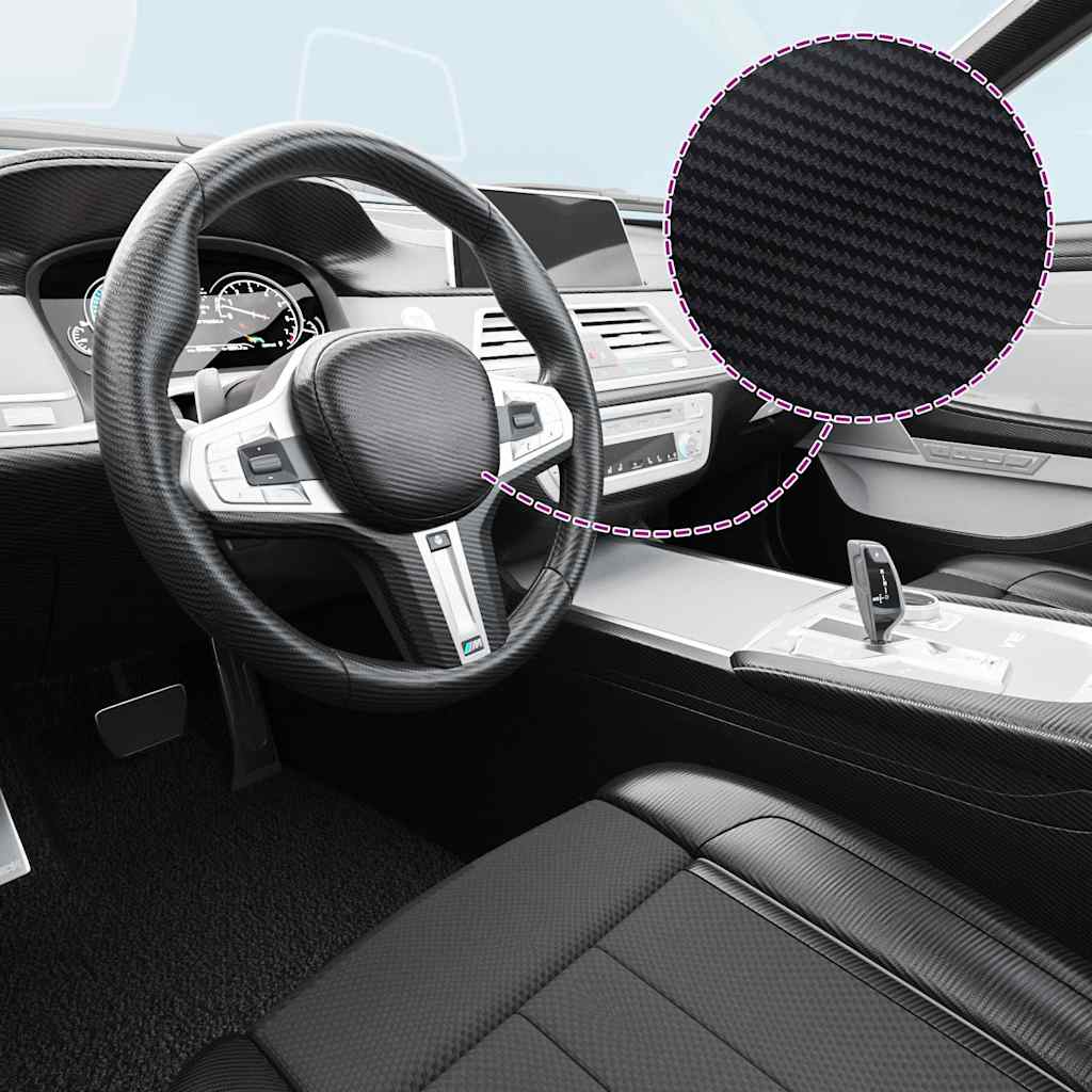 vidaXL Μεμβράνες Αυτοκινήτου 3D 2 τεμ. Μαύρες 100x150 εκ. & 50x150 εκ.