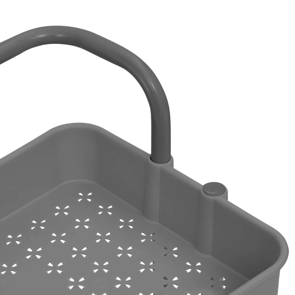 vidaXL Τρόλεϊ Κουζίνας 3 Επιπέδων Γκρι 42 x 35 x 85 εκ. Σίδερο/ABS