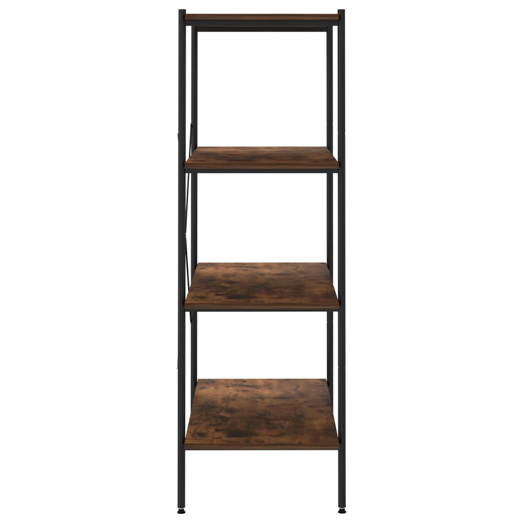 vidaXL Ραφιέρα 4 Επιπέδων Μαύρη και Φυσικό 80 x 40 x 130 εκ.