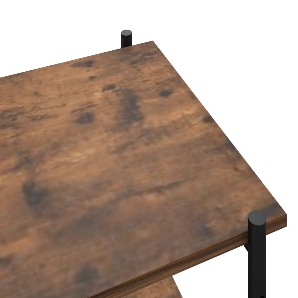 vidaXL Ραφιέρα 4 Επιπέδων Μαύρη και Φυσικό 80 x 40 x 130 εκ.