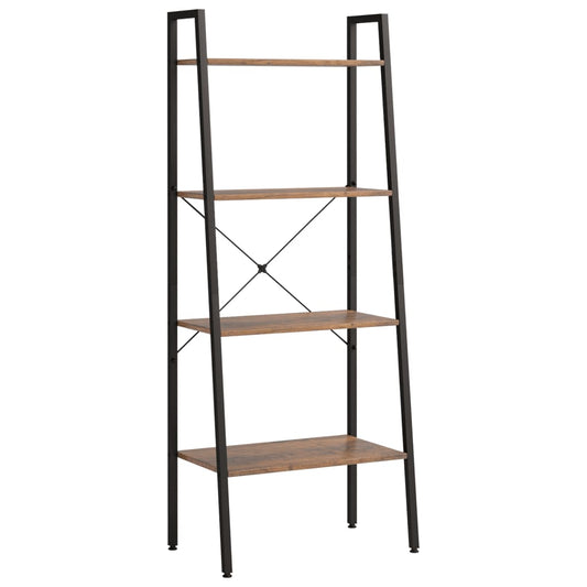 vidaXL Ραφιέρα 4 Επιπέδων Σκούρο Καφέ & Μαύρο 56x35x140 εκ.