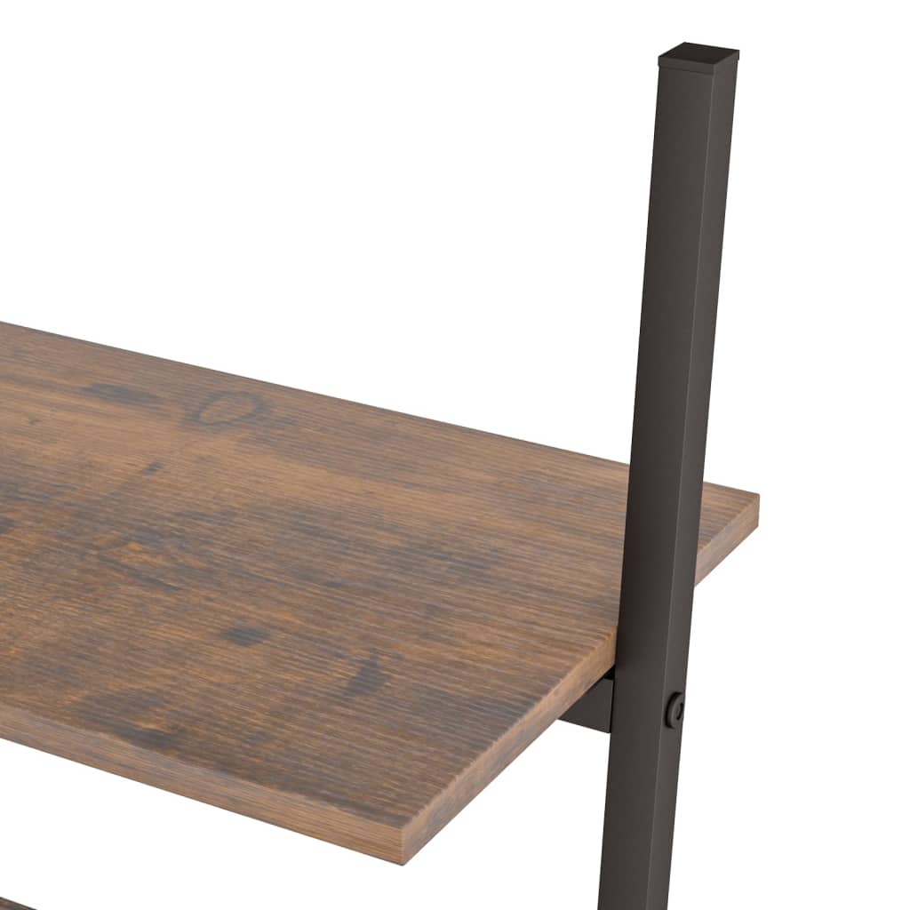 vidaXL Ραφιέρα Κεκλιμένη 4 Επιπέδων Σκούρο Καφέ & Μαύρο 64x34x150,5εκ.