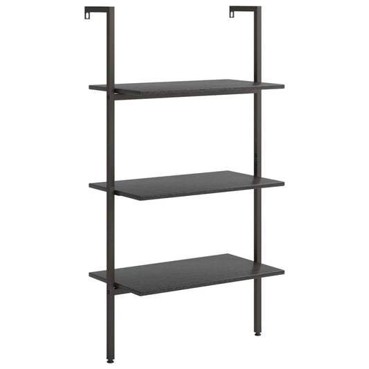 vidaXL Ραφιέρα Κεκλιμένη 3 Επιπέδων Μαύρη 64x35x120,5 εκ.