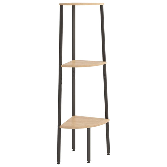 vidaXL Ραφιέρα Γωνιακή 3 Επίπεδων Αν. Καφέ & Μαύρο 45,5x31,5x120 εκ.