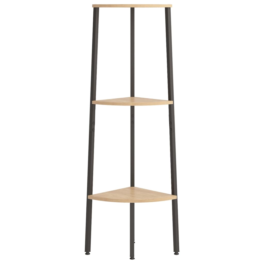 vidaXL Ραφιέρα Γωνιακή 3 Επίπεδων Αν. Καφέ & Μαύρο 45,5x31,5x120 εκ.