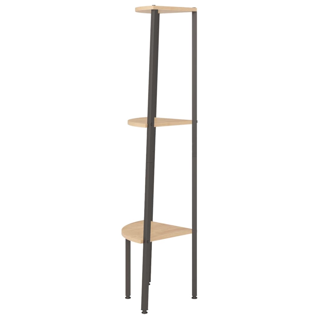 vidaXL Ραφιέρα Γωνιακή 3 Επίπεδων Αν. Καφέ & Μαύρο 45,5x31,5x120 εκ.