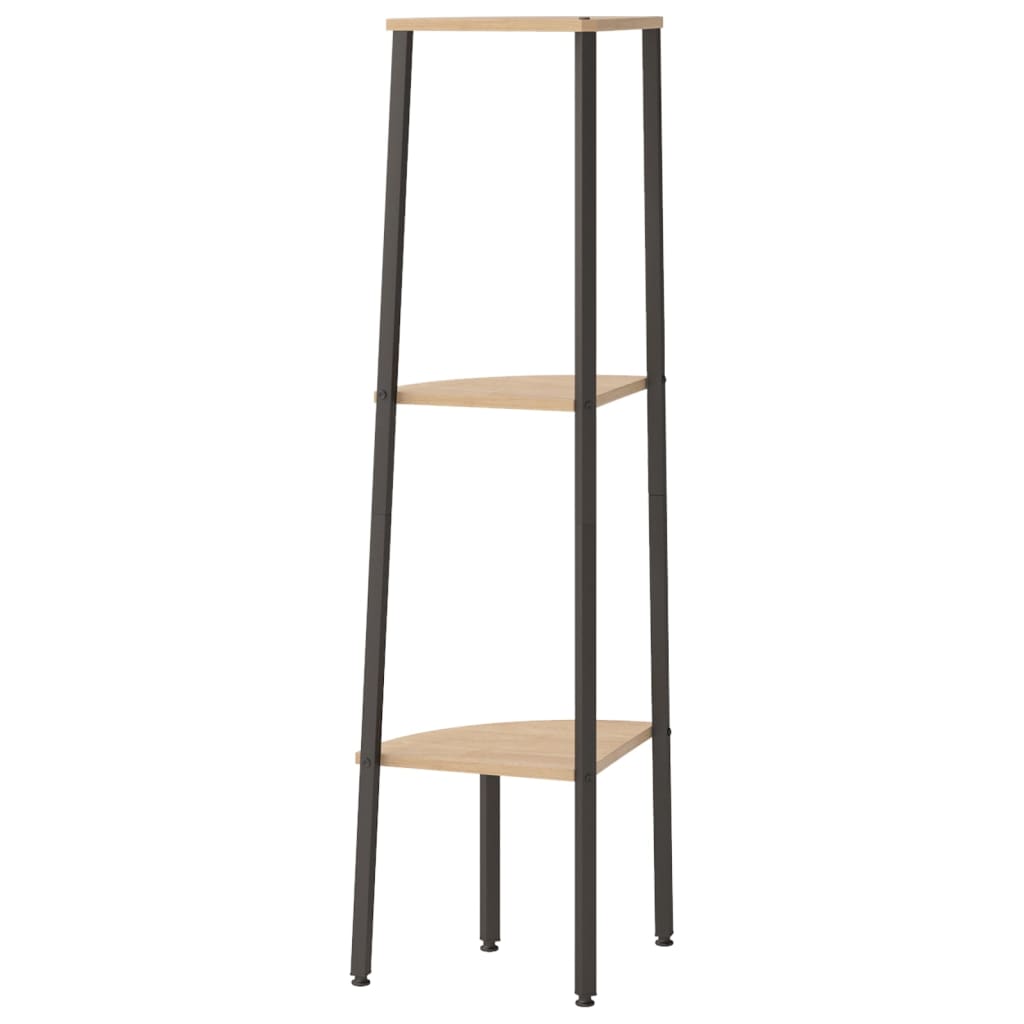 vidaXL Ραφιέρα Γωνιακή 3 Επίπεδων Αν. Καφέ & Μαύρο 45,5x31,5x120 εκ.