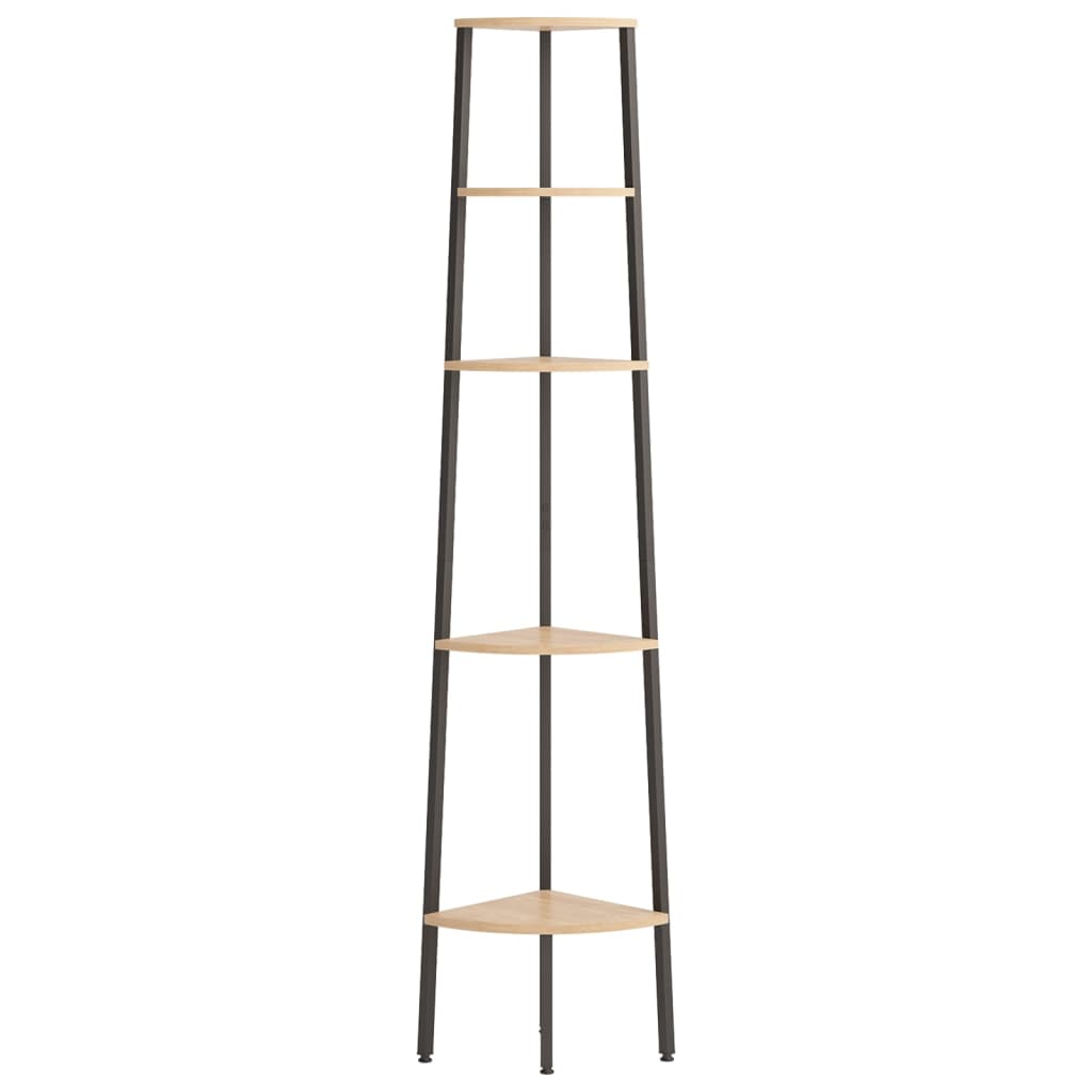 vidaXL Ραφιέρα Γωνιακή 5 Επίπεδων Αν. Καφέ & Μαύρο 45,5x31,5x180 εκ.