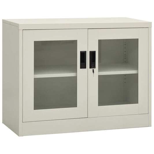 vidaXL Ντουλάπα Γραφείου 90 x 40 x 70 εκ. Ανοιχτό Γκρι Ατσάλινη