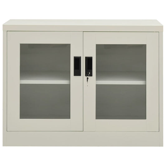 vidaXL Ντουλάπα Γραφείου 90 x 40 x 70 εκ. Ανοιχτό Γκρι Ατσάλινη