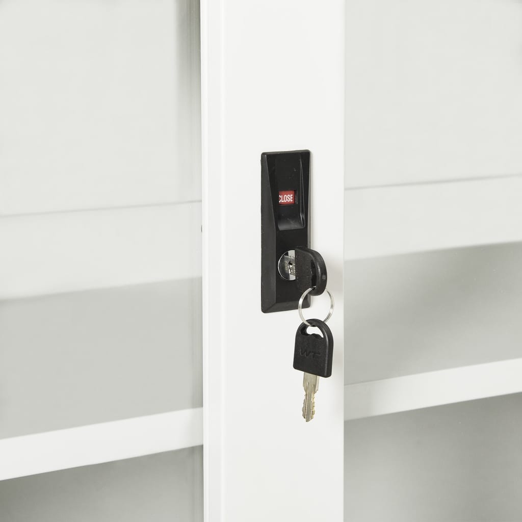 vidaXL Ντουλάπι με Συρόμενη Πόρτα Λευκό 90 x 40 x 90 εκ. Ατσάλινο