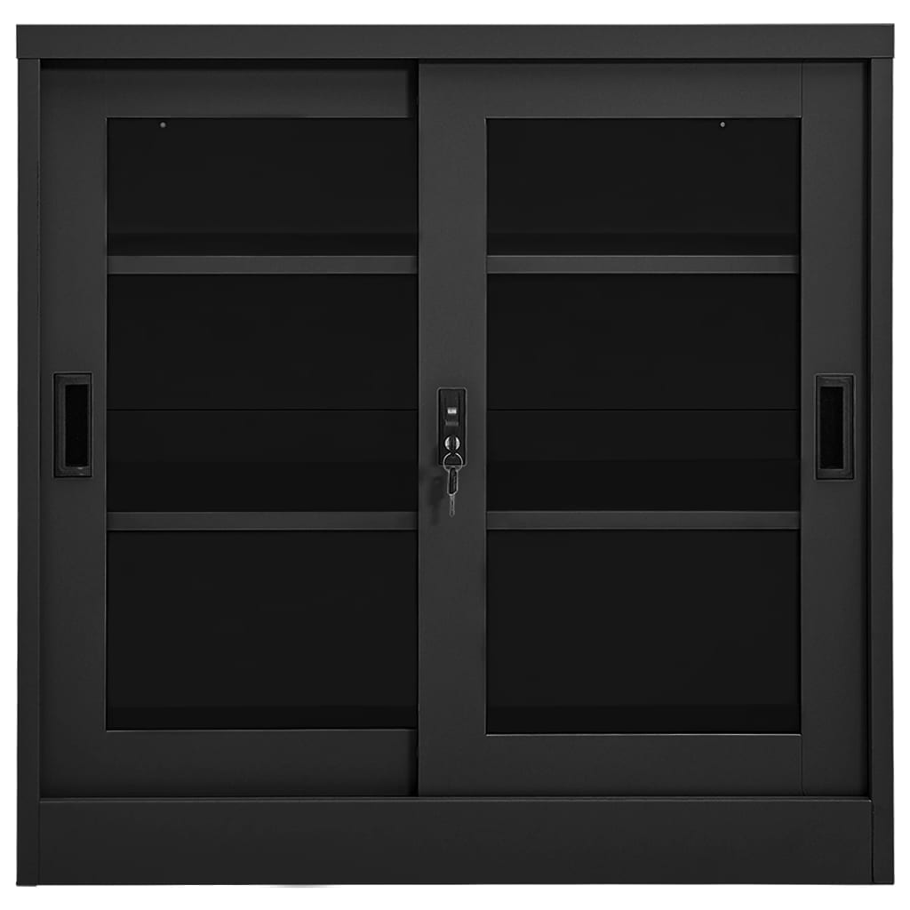vidaXL Ντουλάπι με Συρόμενη Πόρτα Ανθρακί 90 x 40 x 90 εκ. Ατσάλινο