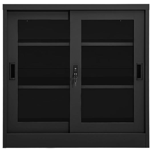 vidaXL Ντουλάπι με Συρόμενη Πόρτα Ανθρακί 90 x 40 x 90 εκ. Ατσάλινο