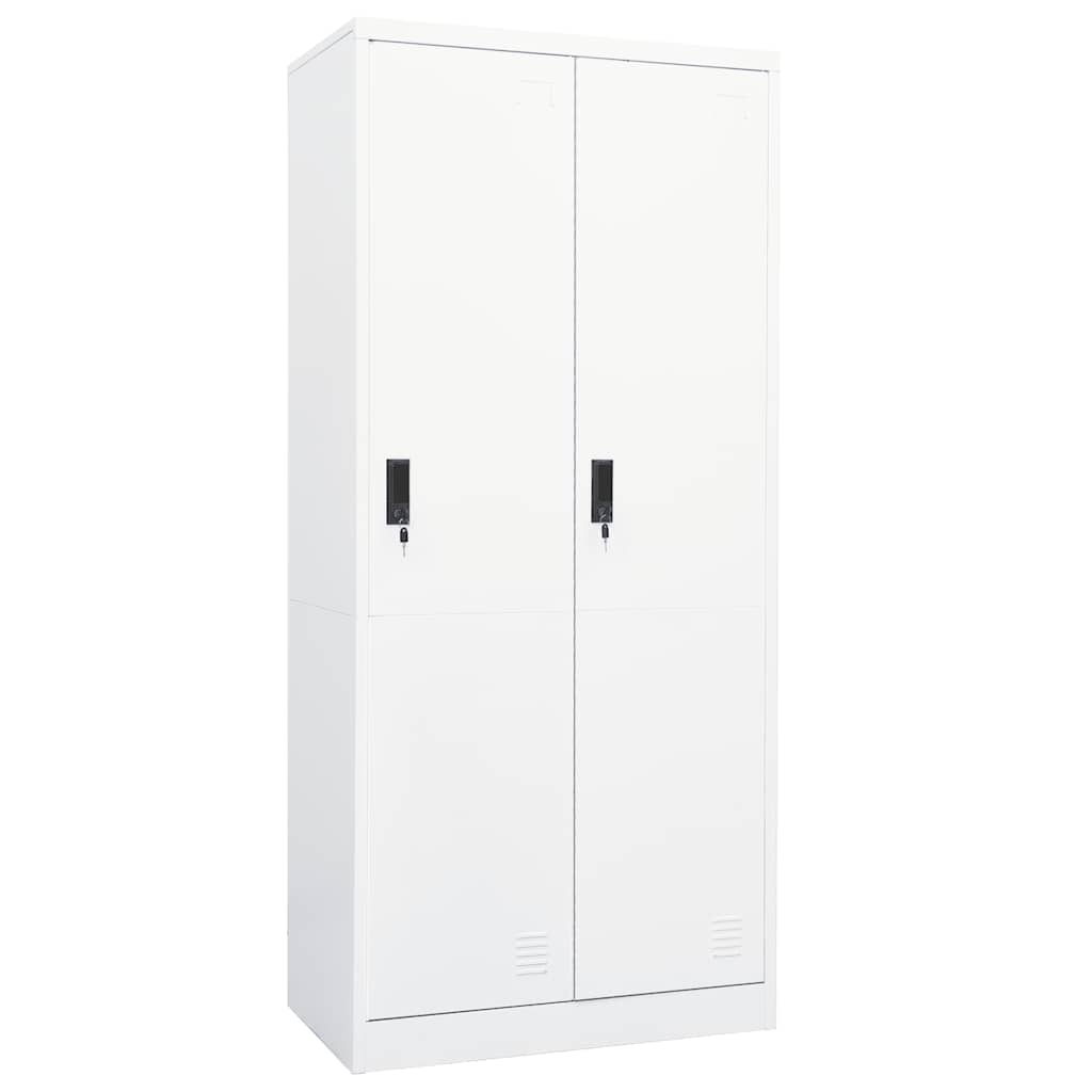 vidaXL Ντουλάπα Λευκή 80 x 50 x 180 εκ. από Χάλυβα