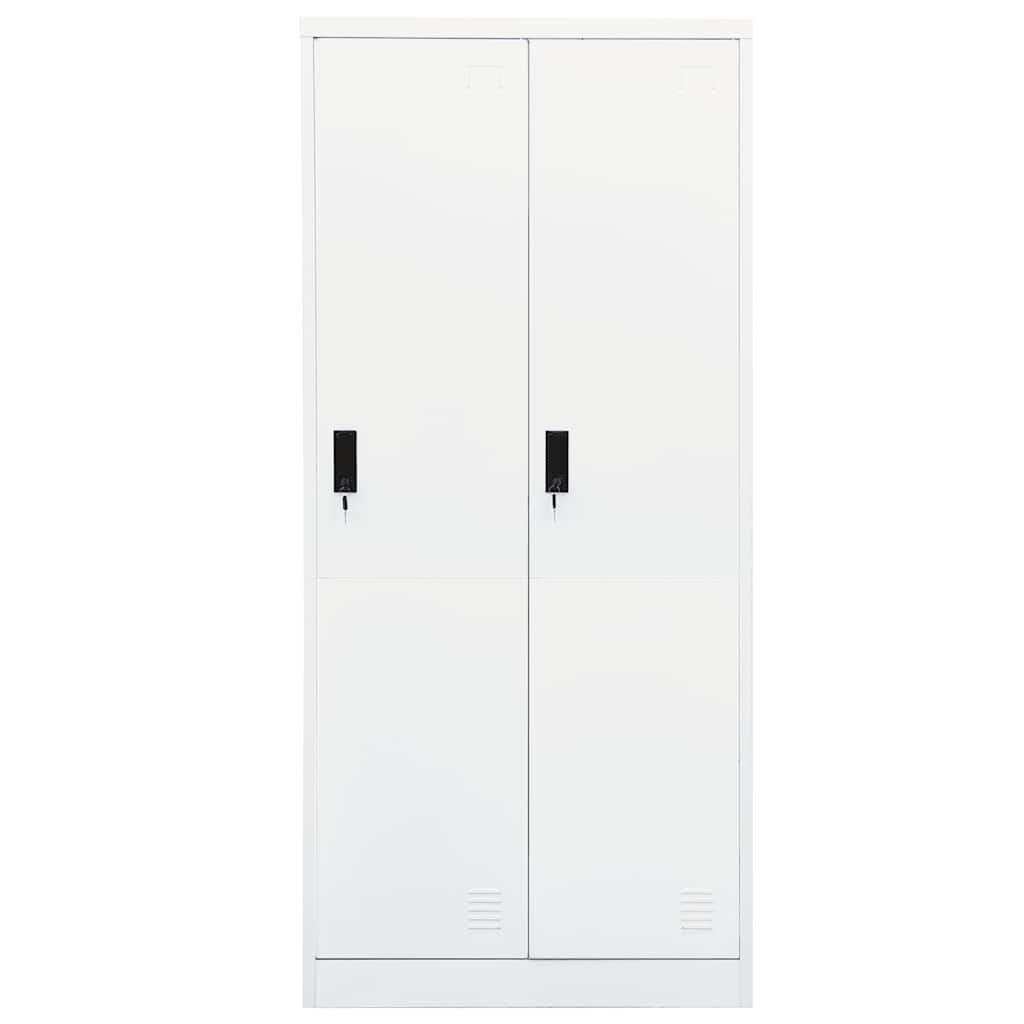 vidaXL Ντουλάπα Λευκή 80 x 50 x 180 εκ. από Χάλυβα