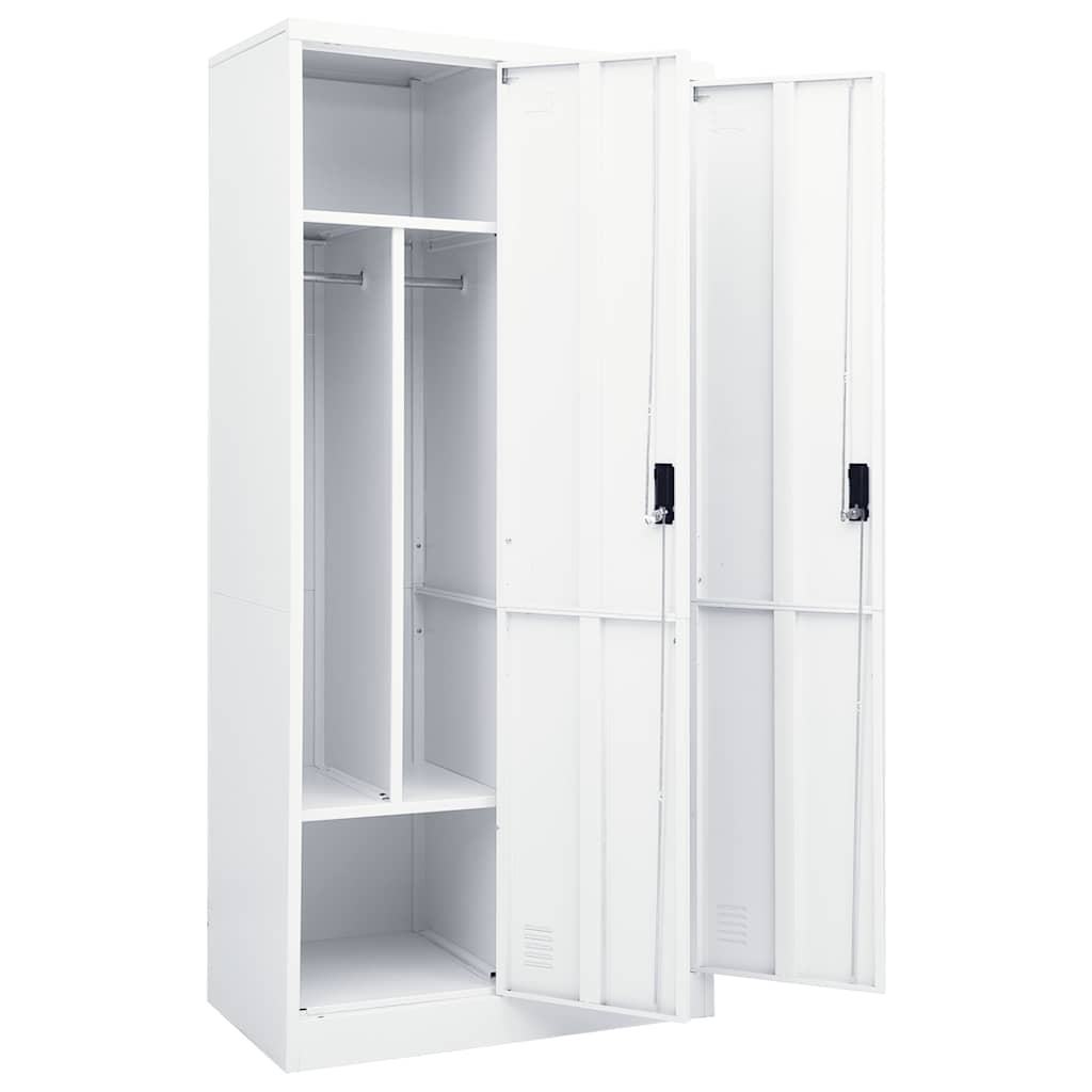 vidaXL Ντουλάπα Λευκή 80 x 50 x 180 εκ. από Χάλυβα