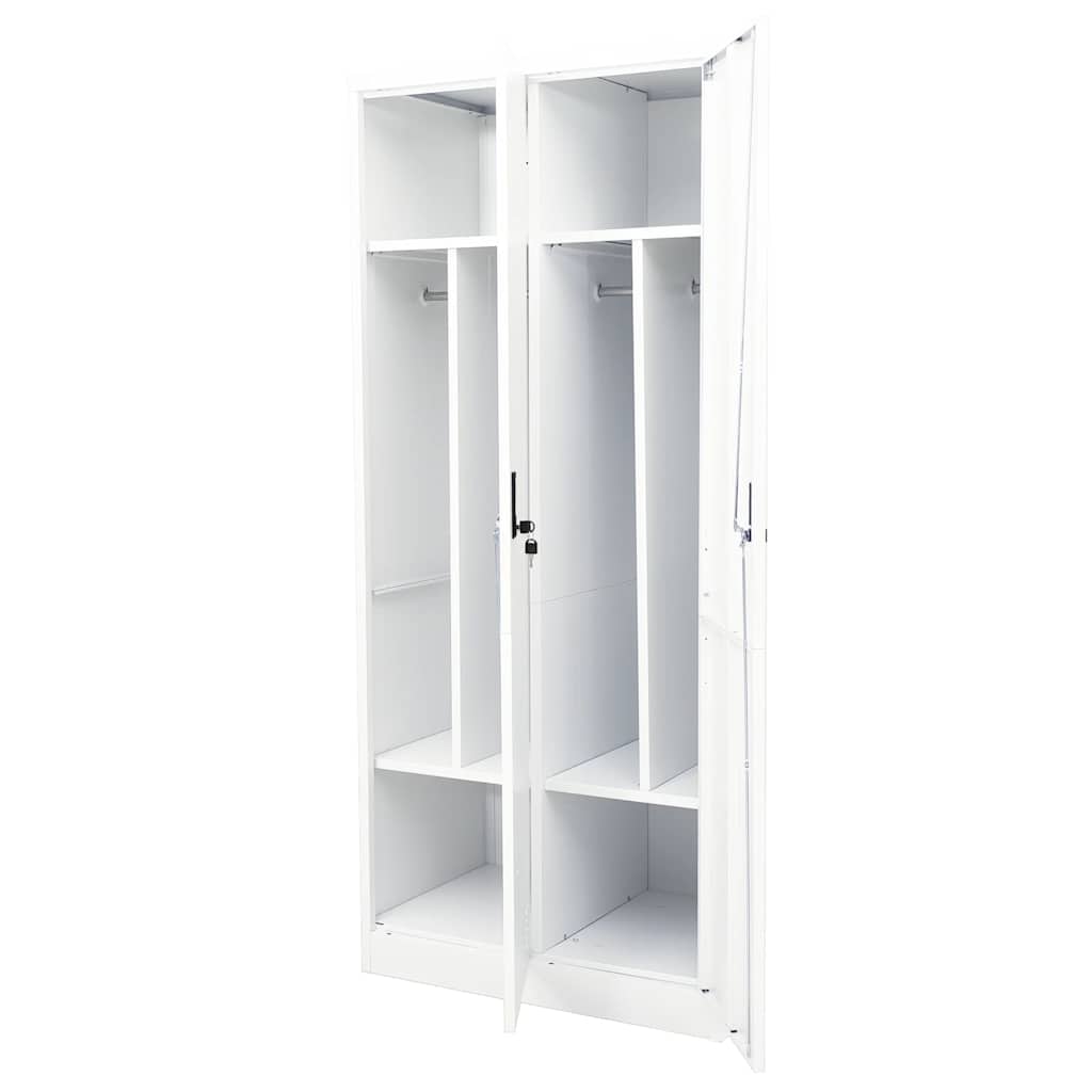 vidaXL Ντουλάπα Λευκή 80 x 50 x 180 εκ. από Χάλυβα