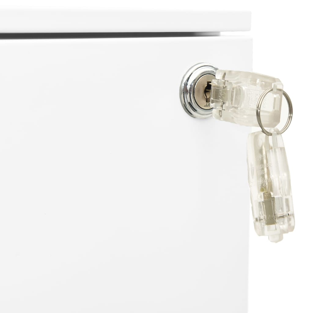 vidaXL Αρχειοθήκη Φορητή Λευκή 39 x 45 x 67 εκ. Ατσάλινη